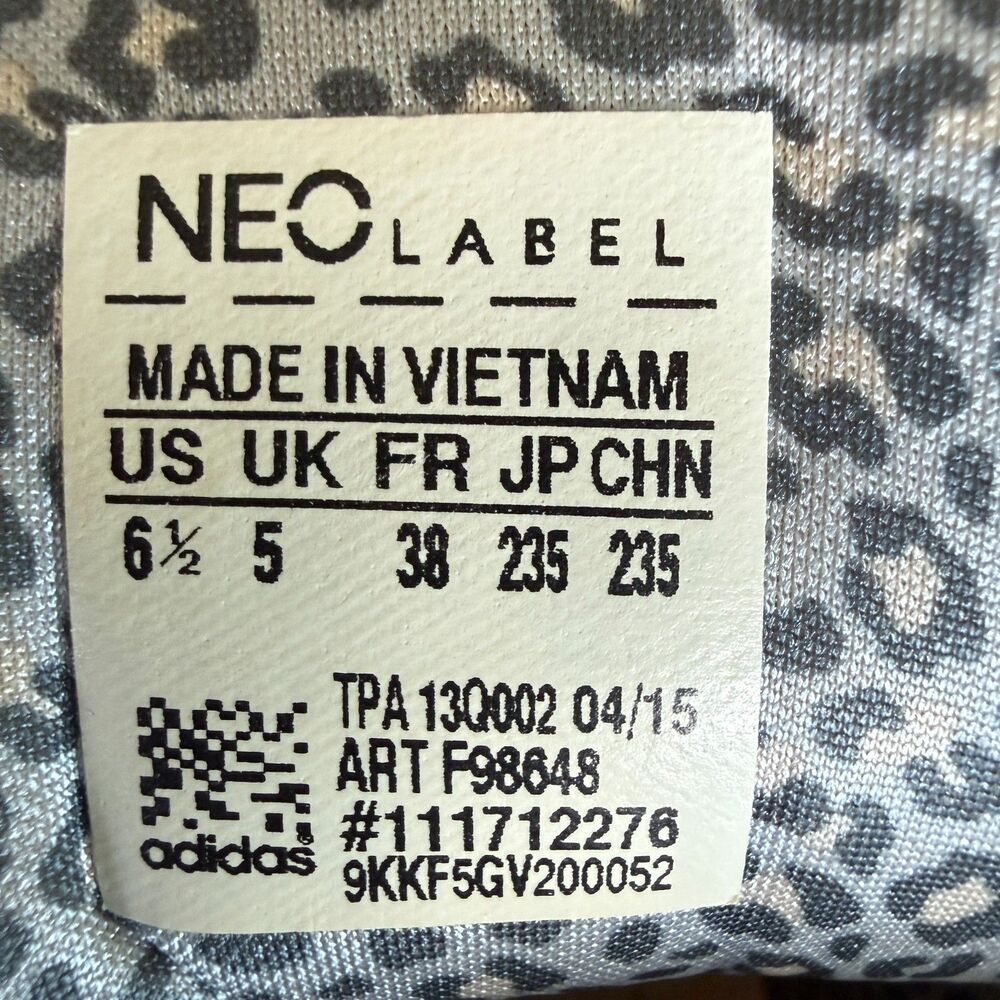 adidas NEO Super Women's Gray Suede High Top Wedge Leopard Sneakers Size 6.5 - Picture 10 of 10